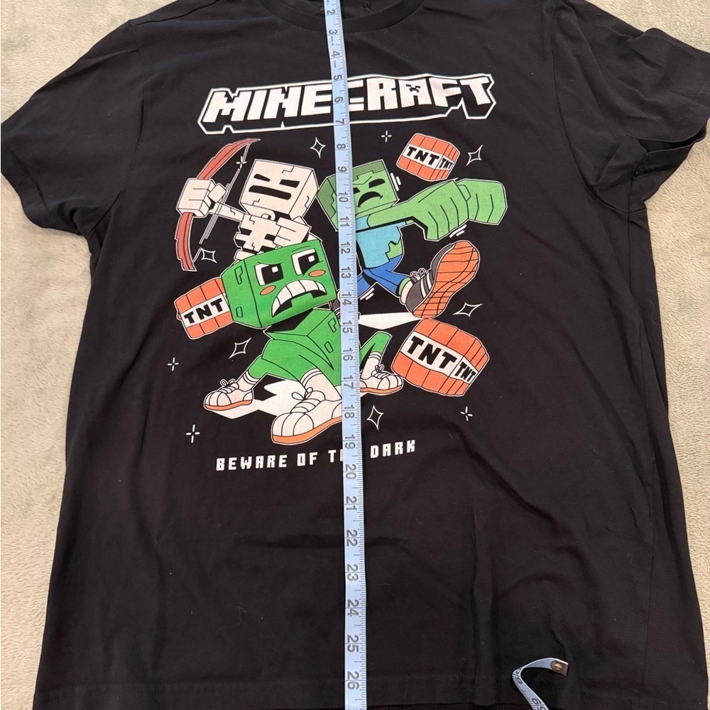 Minecraft Beware of the Dark Graphic T-Shirt Black Est Adult Large - Picture 5 of 7